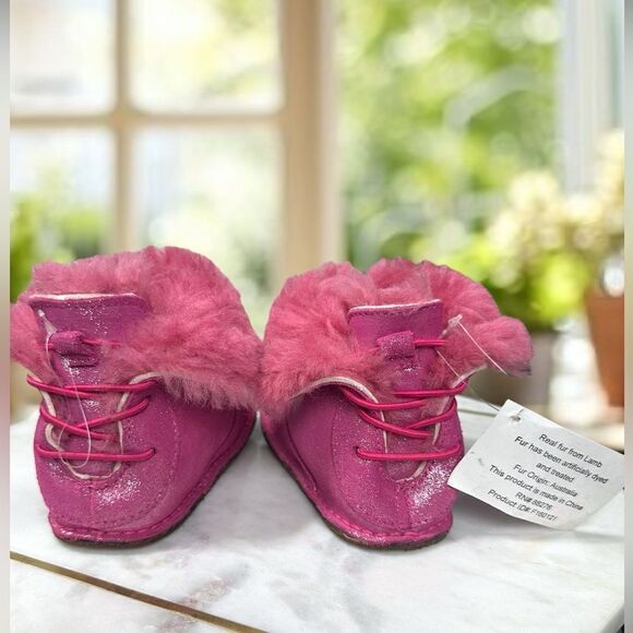 UGG Infant Baby Toddler Winter Boo Crib Shearling Boots Size 6/7 L 18-24 Months - Picture 9 of 14
